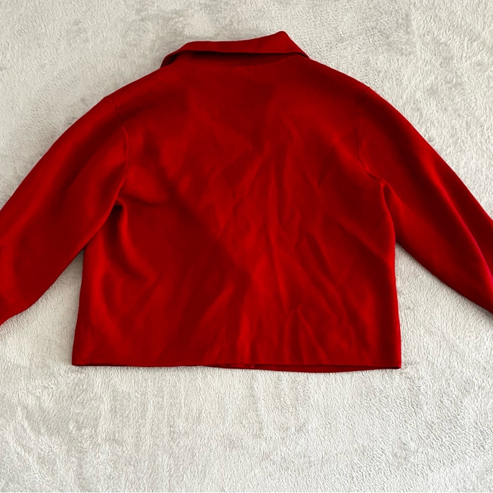 Women’s Medium Cabi Coronation Cardigan Style 4479 Cardinal Red, Buttons - Picture 4 of 4